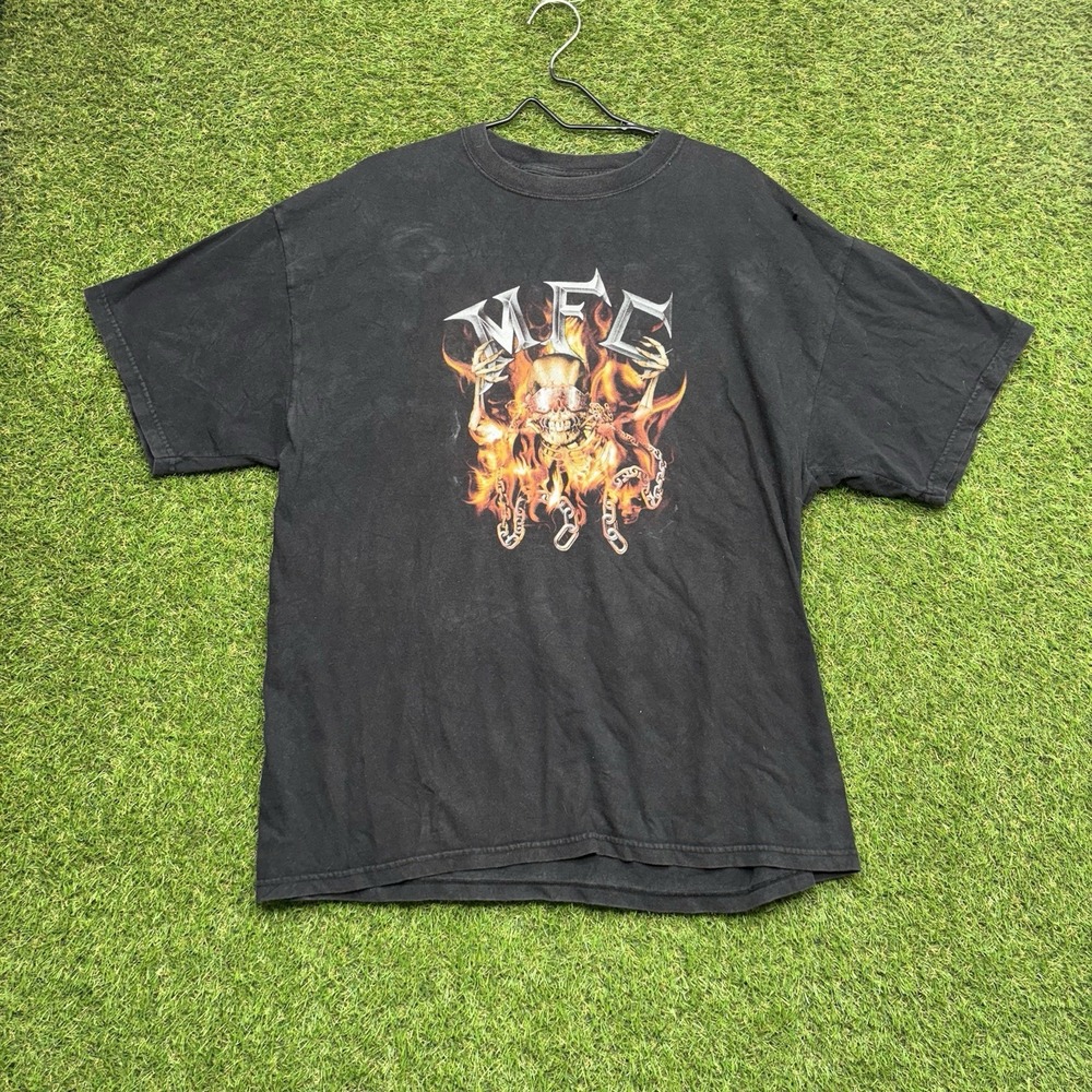 Vintage Megadeth Fan Club Shirt Mens XL MFC Band Rock Metal Flame Skull y2k